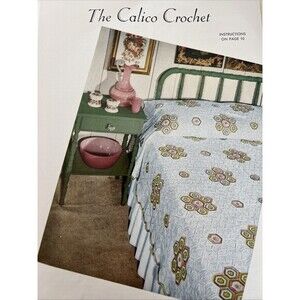 1940's Mid-Century Bedspread Crochet Pattern Irish Lace Calico 66x104"